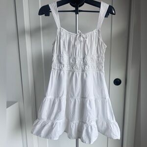 White Sunday best cotton popline dress